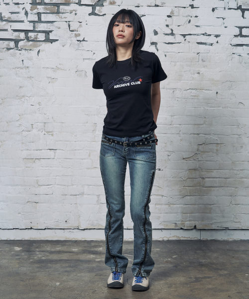 PEID（ペイド）の「PD レイニングスリムフィット半袖Tシャツブラック（Tシャツ/カットソー・レディース・ブラック・2/3/1）」の5枚目の写真