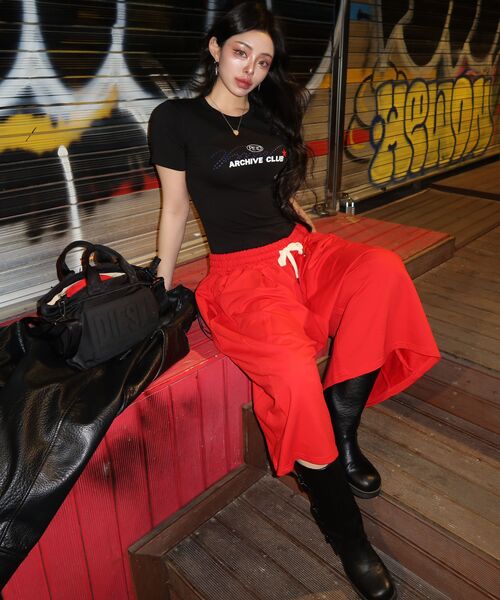 PEID（ペイド）の「PD レイニングスリムフィット半袖Tシャツブラック（Tシャツ/カットソー・レディース・ブラック・2/3/1）」の11枚目の写真