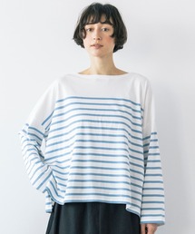 studio CLIP | 《natural by clip》コットンパネルボーダーゆるプルオーバー(Tシャツ/カットソー)