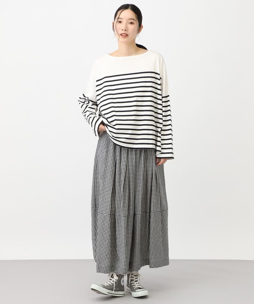 studio CLIP（スタディオクリップ）の「《natural by clip》コットンパネルボーダーゆるプルオーバー（Tシャツ/カットソー・レディース・その他2/ブルー/その他1・FREE）」の8枚目の写真