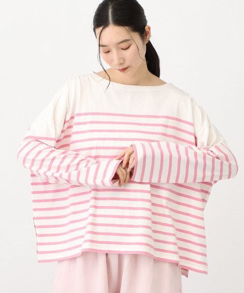 studio CLIP（スタディオクリップ）の「《natural by clip》コットンパネルボーダーゆるプルオーバー（Tシャツ/カットソー・レディース・その他2/ブルー/その他1・FREE）」の9枚目の写真