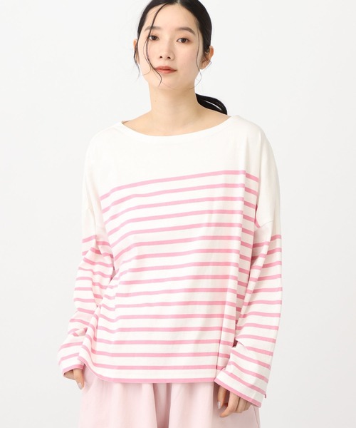 studio CLIP（スタディオクリップ）の「《natural by clip》コットンパネルボーダーゆるプルオーバー（Tシャツ/カットソー・レディース・その他2/ブルー/その他1・FREE）」の10枚目の写真