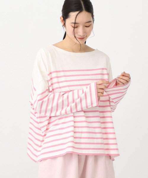 studio CLIP（スタディオクリップ）の「《natural by clip》コットンパネルボーダーゆるプルオーバー（Tシャツ/カットソー・レディース・その他2/ブルー/その他1・FREE）」の11枚目の写真