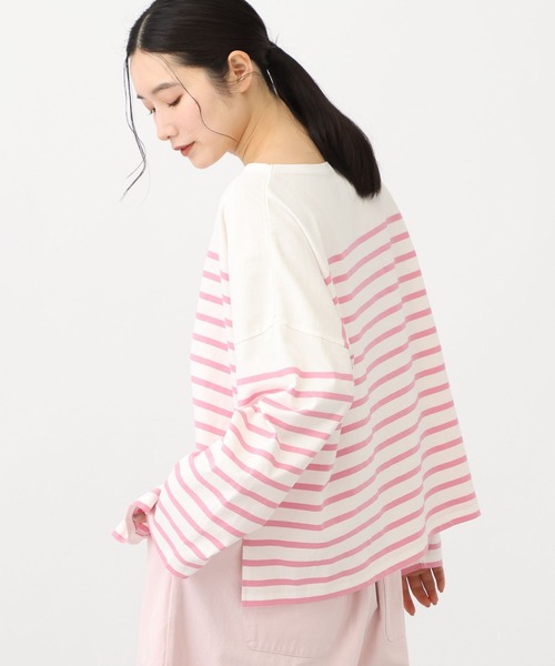 studio CLIP（スタディオクリップ）の「《natural by clip》コットンパネルボーダーゆるプルオーバー（Tシャツ/カットソー・レディース・その他2/ブルー/その他1・FREE）」の14枚目の写真