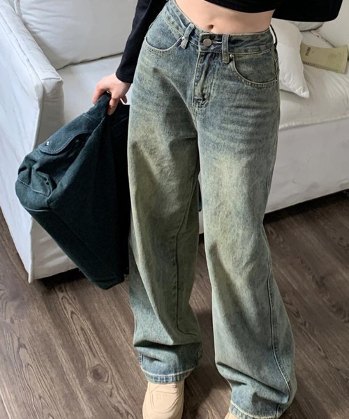 mielu(ミエル)の「ヴィンテージストレートデニム(デニムパンツ・レディース・ブルー・MEDIUM/LARGE/X-LARGE)」の3枚目の写真