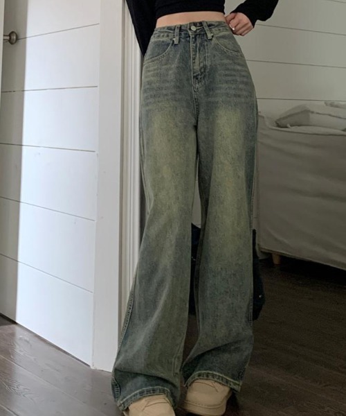 mielu(ミエル)の「ヴィンテージストレートデニム(デニムパンツ・レディース・ブルー・MEDIUM/LARGE/X-LARGE)」の6枚目の写真