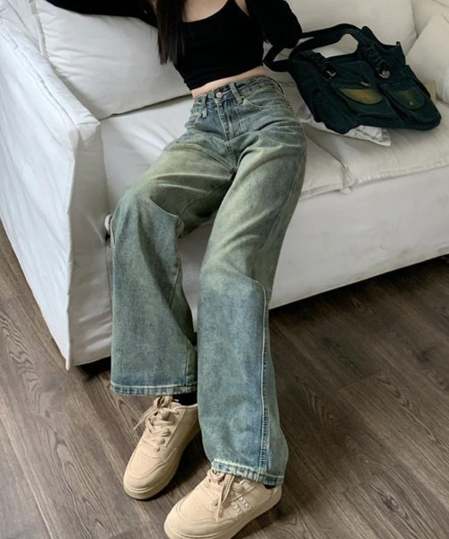 mielu(ミエル)の「ヴィンテージストレートデニム(デニムパンツ・レディース・ブルー・MEDIUM/LARGE/X-LARGE)」の7枚目の写真