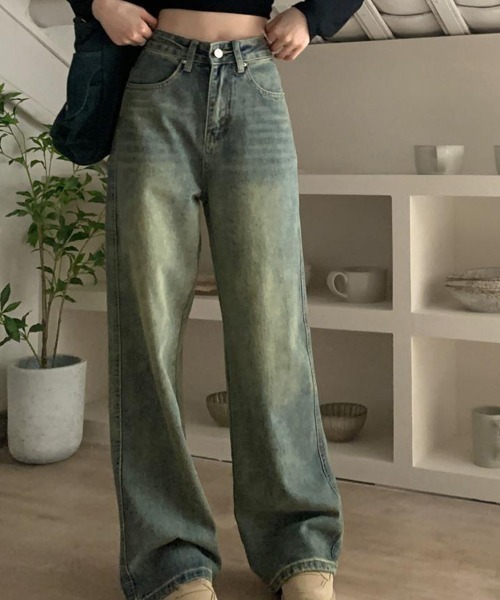 mielu(ミエル)の「ヴィンテージストレートデニム(デニムパンツ・レディース・ブルー・MEDIUM/LARGE/X-LARGE)」の11枚目の写真