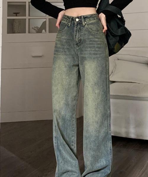 mielu(ミエル)の「ヴィンテージストレートデニム(デニムパンツ・レディース・ブルー・MEDIUM/LARGE/X-LARGE)」の12枚目の写真
