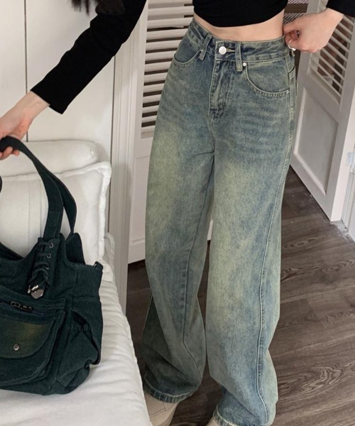 mielu(ミエル)の「ヴィンテージストレートデニム(デニムパンツ・レディース・ブルー・MEDIUM/LARGE/X-LARGE)」の13枚目の写真