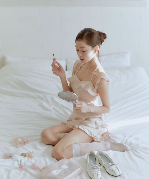 CHAAKAN(チャカン靴)の「ジョリー レースアップ キ高さフラット PLLTS1i102 (3.5cm)(バレエシューズ・レディース・ホワイト/ブラック・24cm/23.5cm/23cm/22.5cm/25cm/24.5cm)」の9枚目の写真