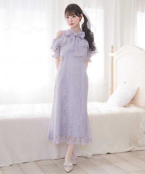 couture BY ROJITA(クチュールバイロジータ)の「肩開き総レースワンピース(ワンピース・レディース・ホワイト/パープル/ブラック・FREE)」の15枚目の写真