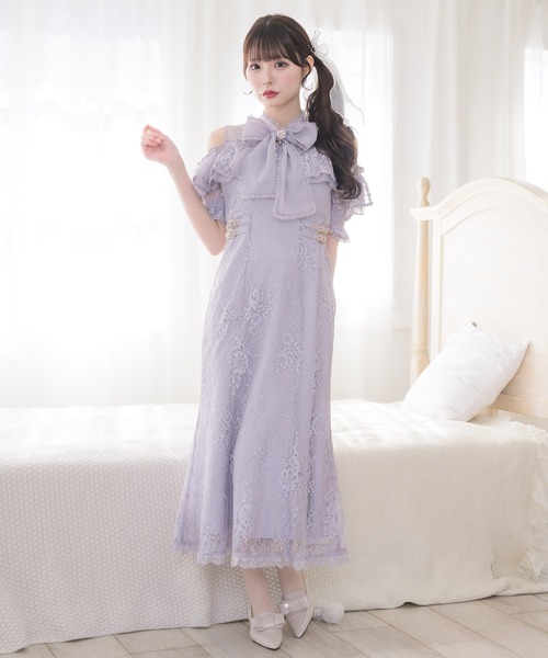 couture BY ROJITA(クチュールバイロジータ)の「肩開き総レースワンピース(ワンピース・レディース・ホワイト/パープル/ブラック・FREE)」の16枚目の写真