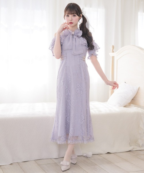 couture BY ROJITA(クチュールバイロジータ)の「肩開き総レースワンピース(ワンピース・レディース・ホワイト/パープル/ブラック・FREE)」の17枚目の写真