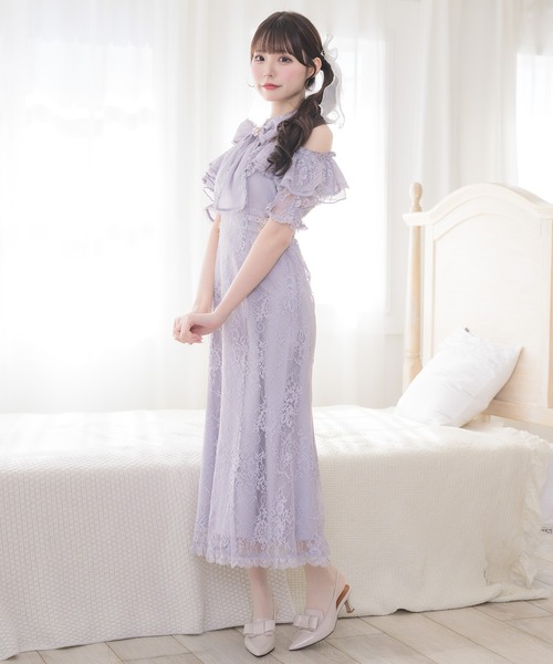 couture BY ROJITA(クチュールバイロジータ)の「肩開き総レースワンピース(ワンピース・レディース・ホワイト/パープル/ブラック・FREE)」の18枚目の写真