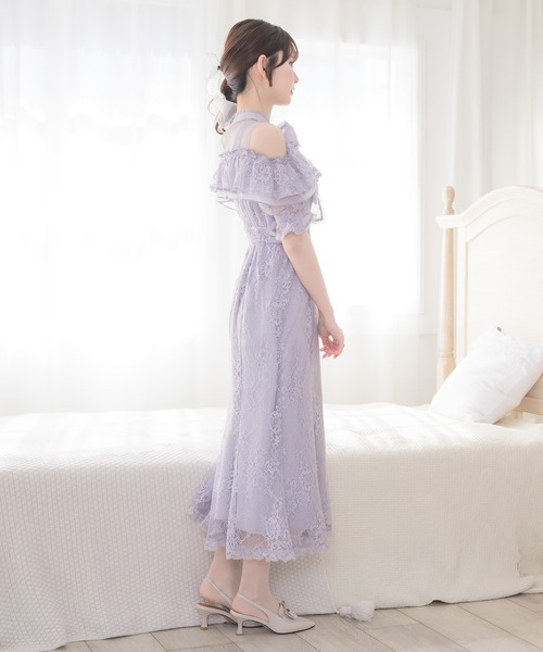 couture BY ROJITA(クチュールバイロジータ)の「肩開き総レースワンピース(ワンピース・レディース・ホワイト/パープル/ブラック・FREE)」の21枚目の写真