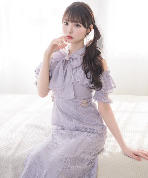 couture BY ROJITA(クチュールバイロジータ)の「肩開き総レースワンピース(ワンピース・レディース・ホワイト/パープル/ブラック・FREE)」の22枚目の写真