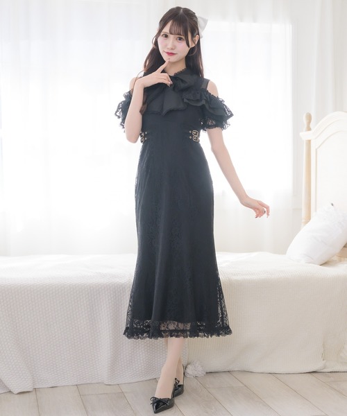 couture BY ROJITA(クチュールバイロジータ)の「肩開き総レースワンピース(ワンピース・レディース・ホワイト/パープル/ブラック・FREE)」の11枚目の写真