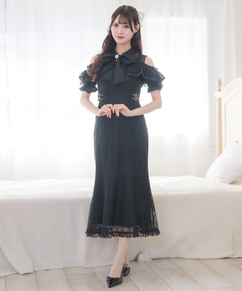 couture BY ROJITA(クチュールバイロジータ)の「肩開き総レースワンピース(ワンピース・レディース・ホワイト/パープル/ブラック・FREE)」の12枚目の写真