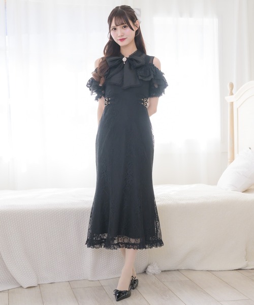 couture BY ROJITA(クチュールバイロジータ)の「肩開き総レースワンピース(ワンピース・レディース・ホワイト/パープル/ブラック・FREE)」の13枚目の写真