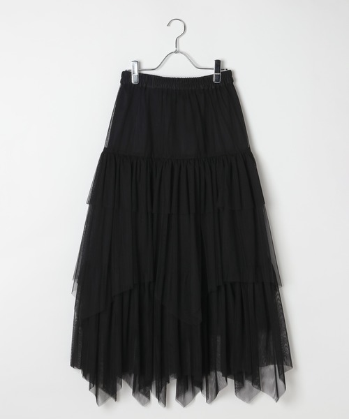 PAGEBOY（ページボーイ）の「チュールフリルスカート 【ペチコート付き・ウエストゴム】（スカート・レディース・チェリーレッド/ブラック/オフホワイト・FREE）」の17枚目の写真