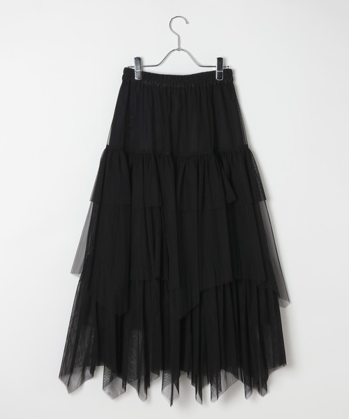 PAGEBOY（ページボーイ）の「チュールフリルスカート 【ペチコート付き・ウエストゴム】（スカート・レディース・チェリーレッド/ブラック/オフホワイト・FREE）」の18枚目の写真