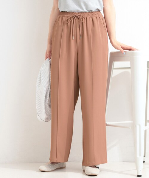 SHOO・LA・RUE（シューラルー）の「【ひんやり/UV/S-LL/セットアップ可】さらさらぷるん イージーワイドパンツ（その他パンツ・レディース・ブラック/チャコールグレー/レンガ・04/03/02/01）」の3枚目の写真