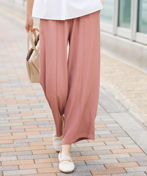 SHOO・LA・RUE（シューラルー）の「【ひんやり/UV/S-LL/セットアップ可】さらさらぷるん イージーワイドパンツ（その他パンツ・レディース・ブラック/チャコールグレー/レンガ・04/03/02/01）」の4枚目の写真