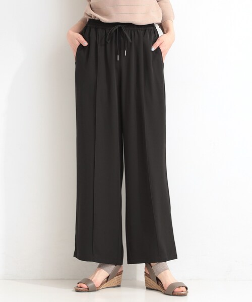 SHOO・LA・RUE（シューラルー）の「【ひんやり/UV/S-LL/セットアップ可】さらさらぷるん イージーワイドパンツ（その他パンツ・レディース・ブラック/チャコールグレー/レンガ・04/03/02/01）」の10枚目の写真