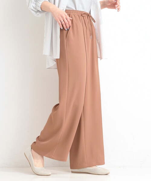 SHOO・LA・RUE（シューラルー）の「【ひんやり/UV/S-LL/セットアップ可】さらさらぷるん イージーワイドパンツ（その他パンツ・レディース・ブラック/チャコールグレー/レンガ・04/03/02/01）」の16枚目の写真