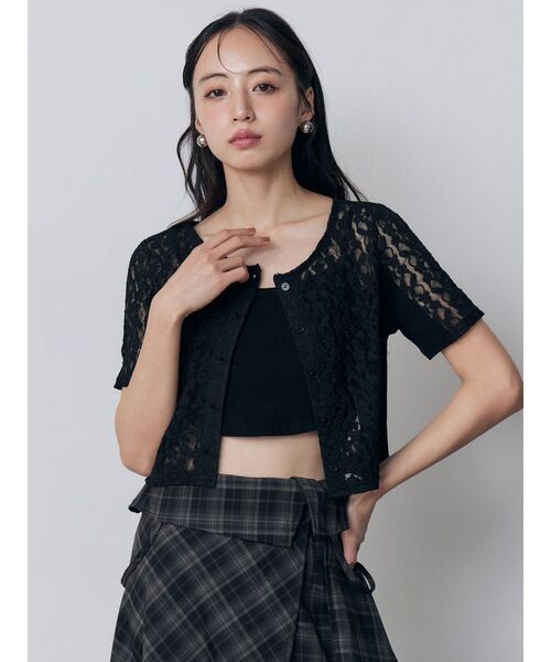 MURUA(ムルーア)の「レーシーアンサンブルトップス 夏服(アンサンブル・レディース・ブルー/ブラック/ホワイト・FREE)」の5枚目の写真