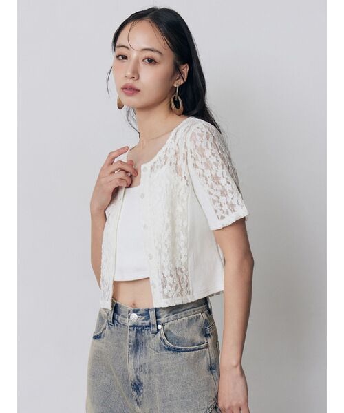 MURUA(ムルーア)の「レーシーアンサンブルトップス 夏服(アンサンブル・レディース・ブルー/ブラック/ホワイト・FREE)」の16枚目の写真