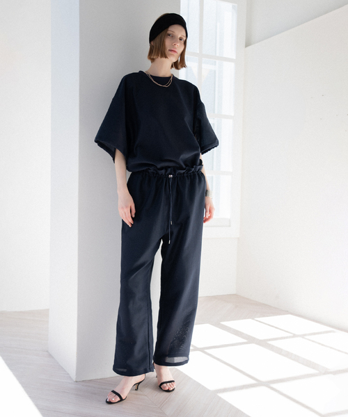 CALMER（カルメール）の「Mesh T-BLOUSE / メッシュTシャツブラウス（Tシャツ/カットソー・レディース・ネイビー・FREE）」の3枚目の写真