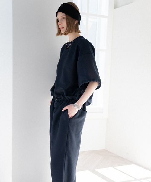 CALMER（カルメール）の「Mesh T-BLOUSE / メッシュTシャツブラウス（Tシャツ/カットソー・レディース・ネイビー・FREE）」の4枚目の写真