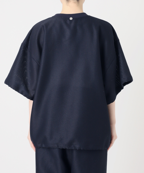 CALMER（カルメール）の「Mesh T-BLOUSE / メッシュTシャツブラウス（Tシャツ/カットソー・レディース・ネイビー・FREE）」の8枚目の写真
