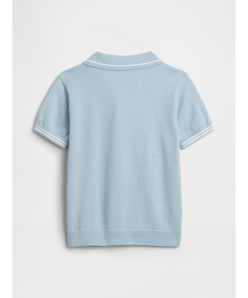GAP（ギャップ）の「babyGap ニットポロシャツ（ポロシャツ・キッズ・ブルー・70cm/80ｃｍ/90cm/95cm/100cm/105cm/110cm）」の2枚目の写真