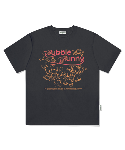 ESCAPEFROM(エスケープフロム)の「バブルバニープリントオーバーサイズ半袖Tシャツチャコール(Tシャツ/カットソー・レディース・その他・SMALL/MEDIUM/LARGE)」の1枚目の写真