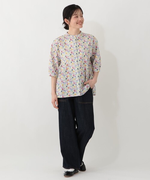 Afternoon Tea(アフタヌーンティー)の「バンドカラーブラウス/リバティプリント(シャツ/ブラウス・レディース・パープル・MEDIUM)」の4枚目の写真