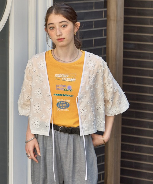 GEORGE'S(ジョージズ)の「ヴィンテージライクロゴTシャツ(Tシャツ/カットソー・レディース・オフホワイト/チャコールグレー/オレンジ・FREE)」の3枚目の写真