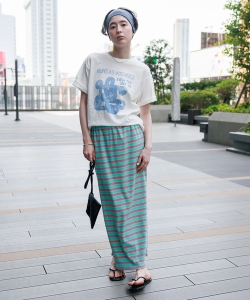GEORGE'S(ジョージズ)の「ヴィンテージライクロゴTシャツ(Tシャツ/カットソー・レディース・オフホワイト/チャコールグレー/オレンジ・FREE)」の6枚目の写真