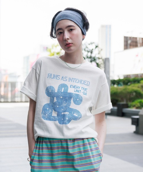 GEORGE'S(ジョージズ)の「ヴィンテージライクロゴTシャツ(Tシャツ/カットソー・レディース・オフホワイト/チャコールグレー/オレンジ・FREE)」の7枚目の写真
