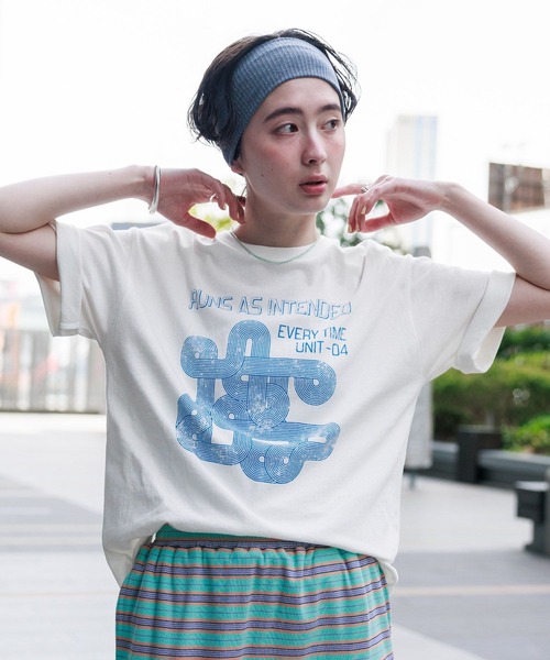 GEORGE'S(ジョージズ)の「ヴィンテージライクロゴTシャツ(Tシャツ/カットソー・レディース・オフホワイト/チャコールグレー/オレンジ・FREE)」の9枚目の写真