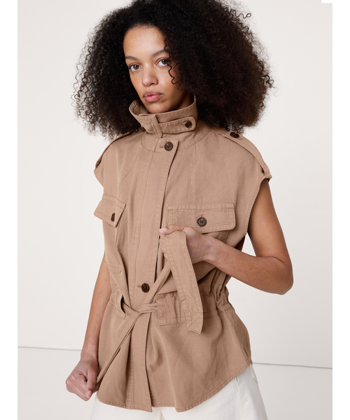 Banana Republic(バナナリパブリック)の「テンセル(TM)コットンリネン ユーティリティ ベスト(その他アウター・レディース・ベージュ・S/XS/M/L)」の1枚目の写真