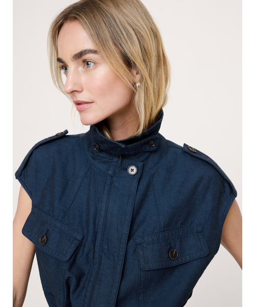 Banana Republic(バナナリパブリック)の「テンセル(TM)コットンリネン ユーティリティ ベスト(その他アウター・レディース・ベージュ・S/XS/M/L)」の5枚目の写真