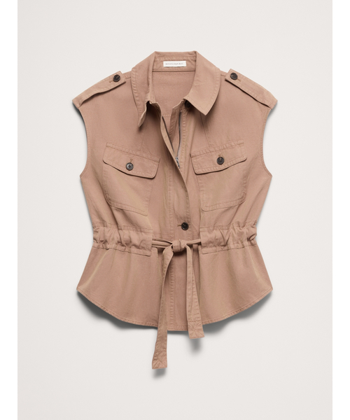 Banana Republic(バナナリパブリック)の「テンセル(TM)コットンリネン ユーティリティ ベスト(その他アウター・レディース・ベージュ・S/XS/M/L)」の6枚目の写真
