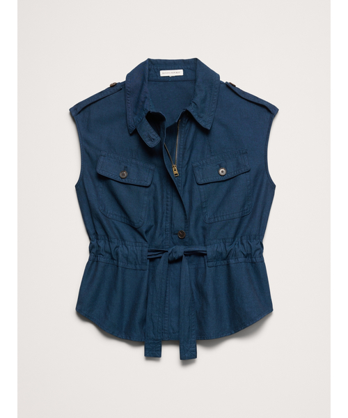 Banana Republic(バナナリパブリック)の「テンセル(TM)コットンリネン ユーティリティ ベスト(その他アウター・レディース・ベージュ・S/XS/M/L)」の7枚目の写真