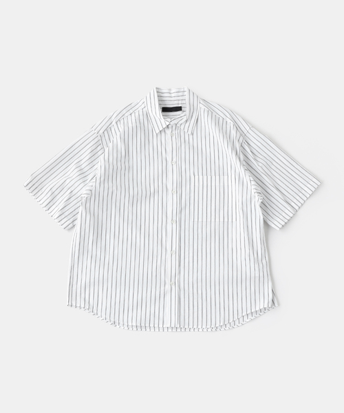WISM（ウィズム）の「NAMELESSNESS / ネームレスネス COTTON SHORT SLEEVE SHIRT（シャツ/ブラウス・メンズ・ブラック/ホワイト/ブルー・3/2）」の17枚目の写真