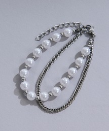 Ellno Loset（エルノロゼット）の「layered perl chain bracelet/レイヤードパールチェーンブレスレット（ブレスレット）」