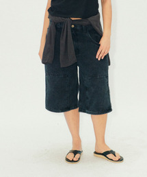ERTR（イーアールティーアール）の「Carpenter Buckle Bermuda Denim Pants Black（その他パンツ）」