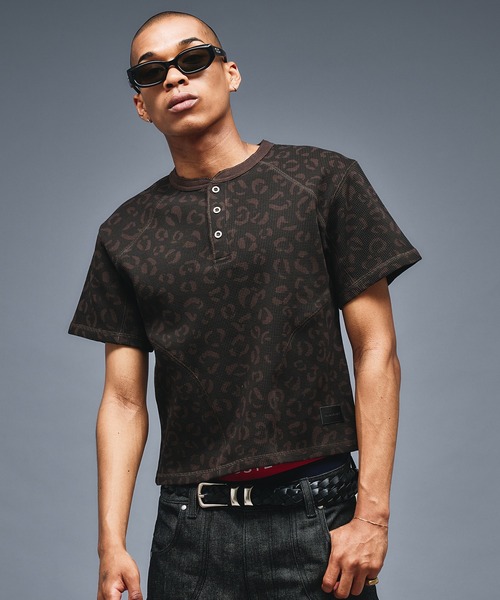 セール】Reopard Henry neck Thermal T / レオパードヘンリーネック